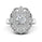 1.00 DEW Round White Moissanite Ring in 14K White Gold