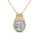 2.75 DEW Round White Moissanite Pendant in 14K Yellow Gold