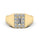 0.50 DEW Baguette White Moissanite Ring in 14K Yellow Gold