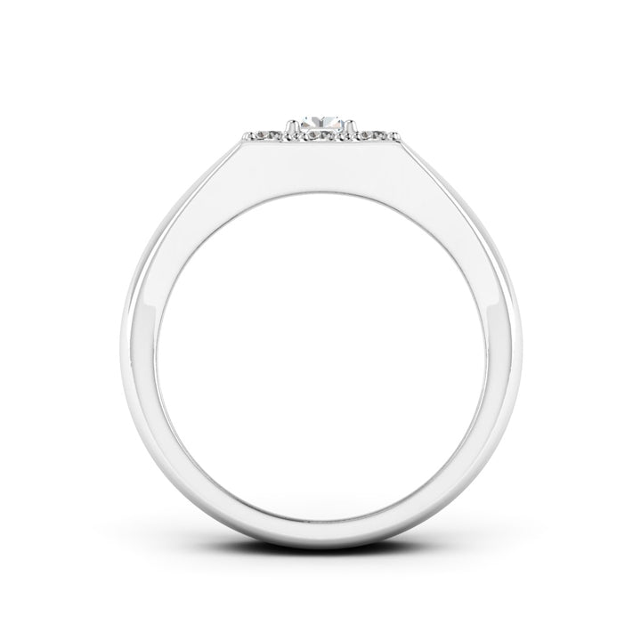 0.50 DEW Baguette White Moissanite Ring in 14K White Gold
