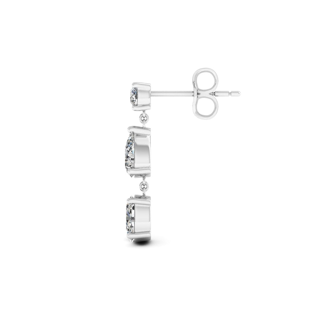 0.72 DEW White Moissanite Earring in 925 Platinum Plated