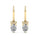 1.80 DEW White Moissanite Earring in 14K Yellow Gold