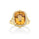 5.04 Cts Citrine and White Diamond Ring in 14K Yellow Gold
