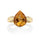 3.82 Cts Citrine and White Diamond Ring in 14K Yellow Gold
