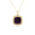 8 Cts Amethyst and White Diamond Pendant in 14K Yellow Gold