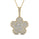 2.15 DEW Round White Moissanite Pendant in 14K Yellow Gold