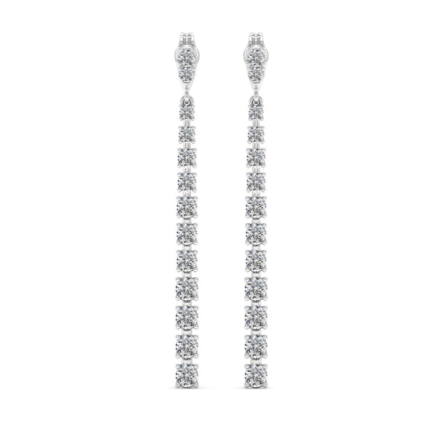0.72 DEW White Moissanite Earring in 925 Platinum Plated