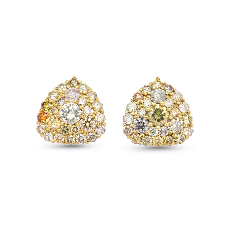 1.75 Cts Multi Color Diamond Earring in 14K Two Tone