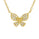 0.16 Cts White Diamond Butterfly Necklace in 18K Gold Plated 925 Sterling Silver