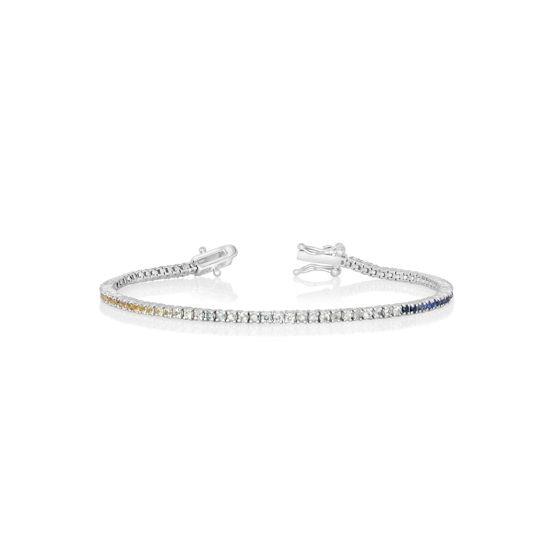 2.48 Cts Multi-Sapphire Bracelet in 925