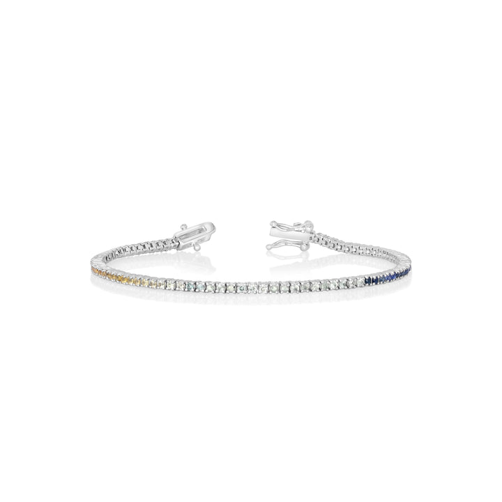 2.48 Cts Multi-Sapphire Bracelet in 925