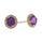 1.00 Cts Amethyst and White Diamond Earring in 14K Yellow Gold