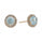 1.00 Cts Blue Topaz and White Diamond Earring in 14K Yellow Gold