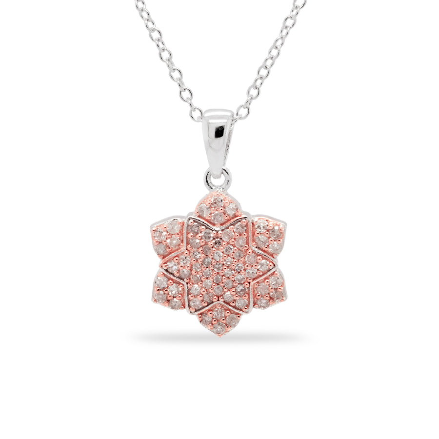 0.52 Cts Pink Diamond pendant in 925 Two Tone