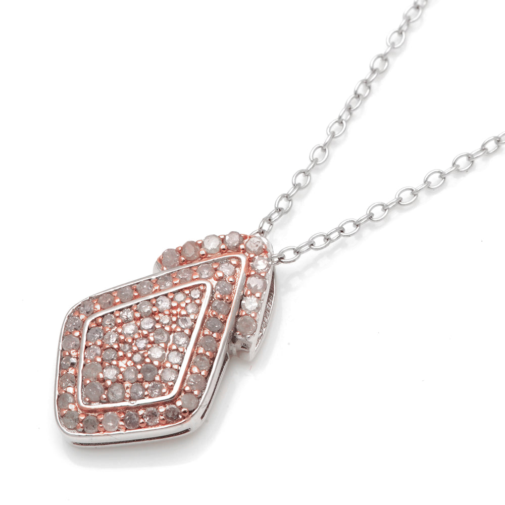 0.55 Cts Pink Diamond pendant in 925 Two Tone