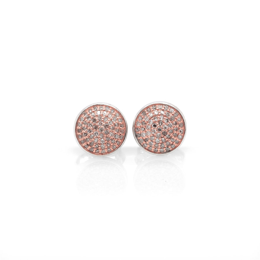 0.38 Cts Pink Diamond Earring in 925 Two Tone