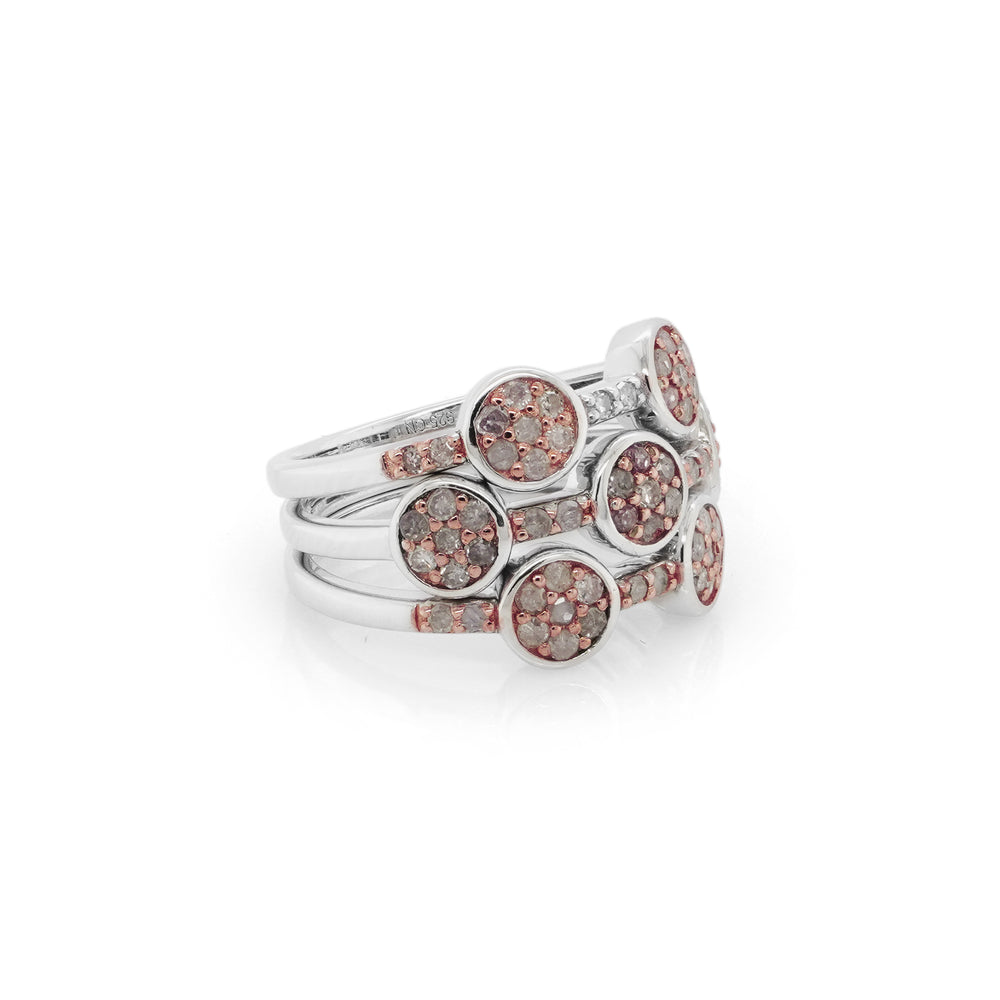 0.87 Cts Pink Diamond Ring in 925 Two Tone