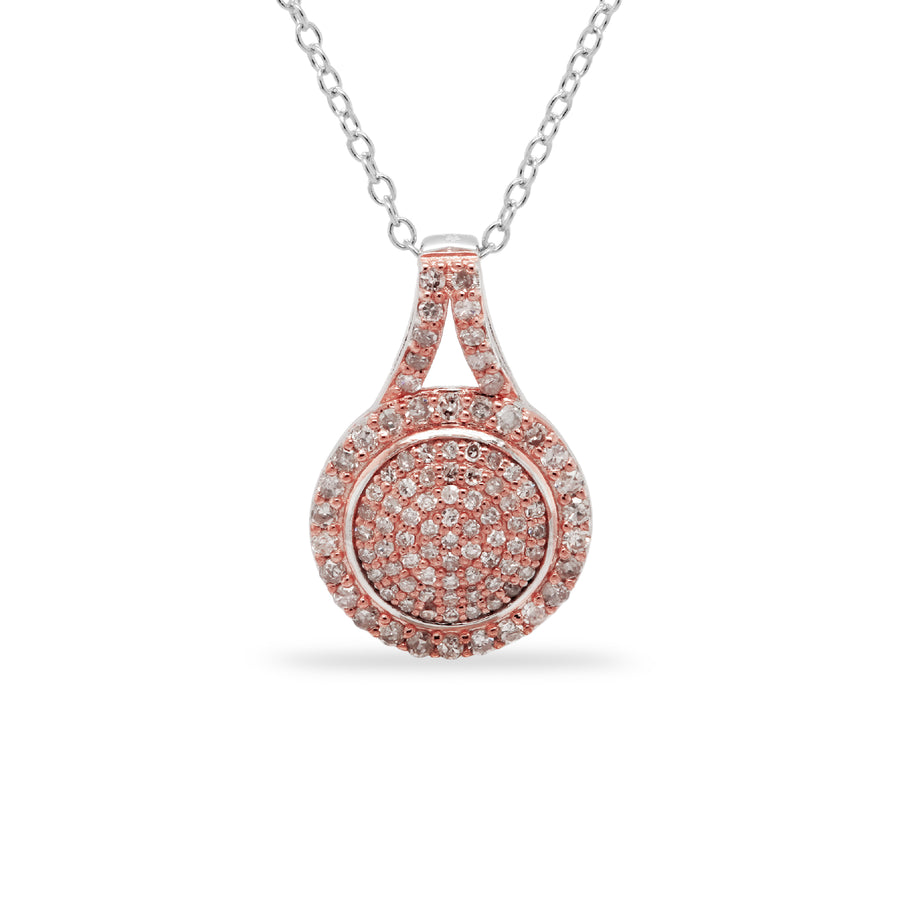 0.69 Cts Pink Diamond pendant in 925 Two Tone