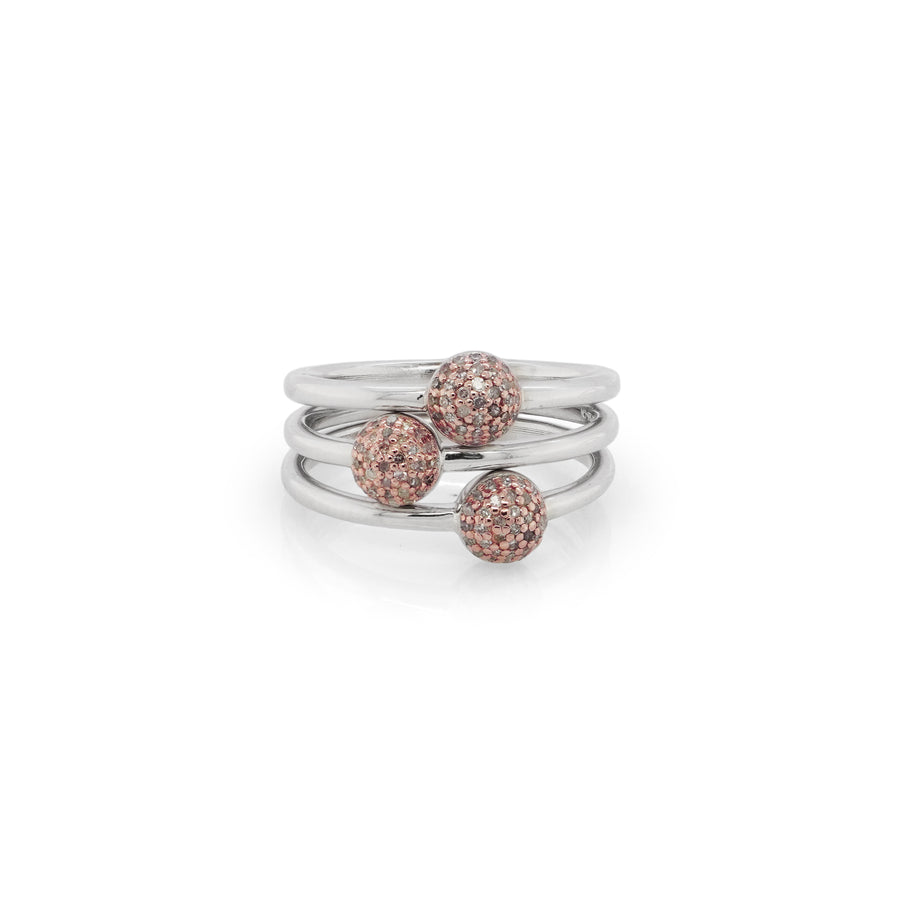 0.32 Cts Pink Diamond Ring in 925 Two Tone