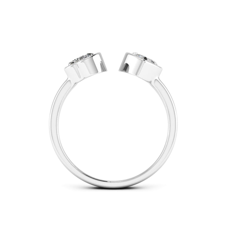 1.00 DEW Heart Shape White Moissanite Ring in 14K White Gold