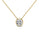 1.00 DEW Round White Moissanite Solitaire Pendant in 14K Yellow Gold