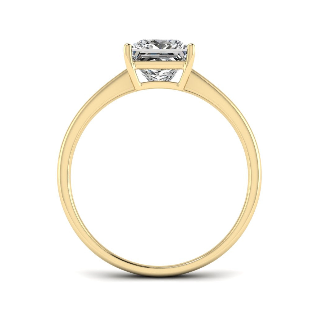 2.00 DEW Princess Cut White Moissanite Solitaire Ring in 14K Gold