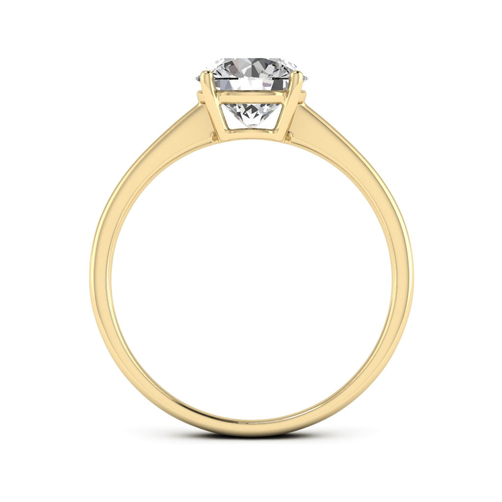 2.00 DEW Round White Moissanite Solitaire Ring in 14K Gold