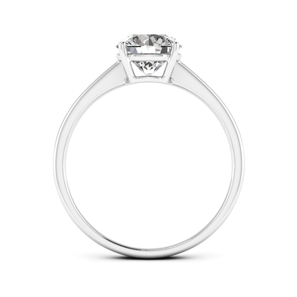 2.00 DEW Round White Moissanite Solitaire Ring in 14K Gold