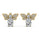 1.67 DEW White Moissanite Earring in 14K Yellow Gold