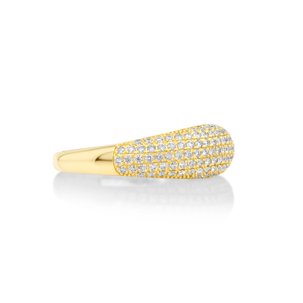 0.6 Cts White Diamond Ring in 14K Yellow Gold