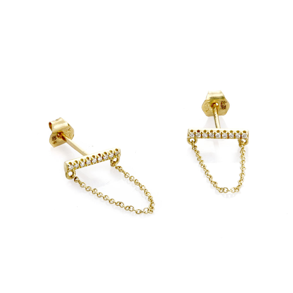0.05 Cts White Diamond Earring in 14K Yellow Gold