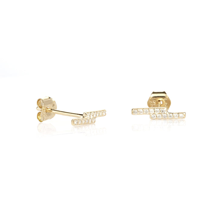 0.07 Cts White Diamond Earring in 14K Yellow Gold
