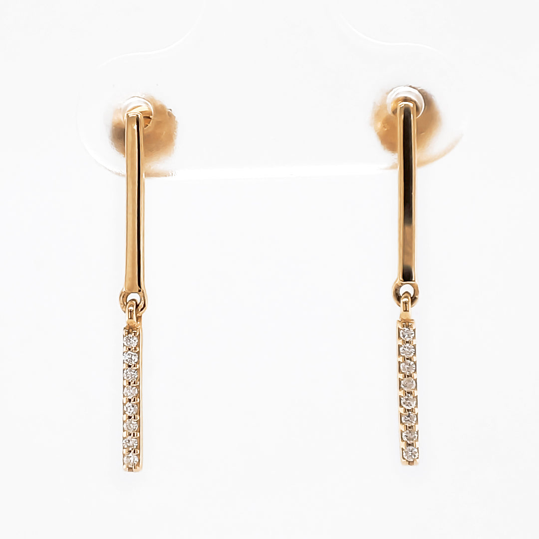 0.05 Cts White Diamond Earring in 14K Yellow Gold