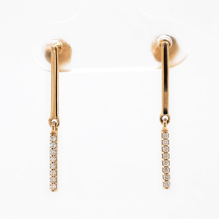 0.05 Cts White Diamond Earring in 14K Yellow Gold