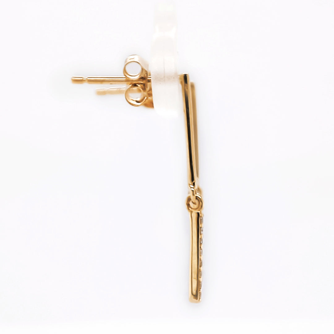 0.05 Cts White Diamond Earring in 14K Yellow Gold