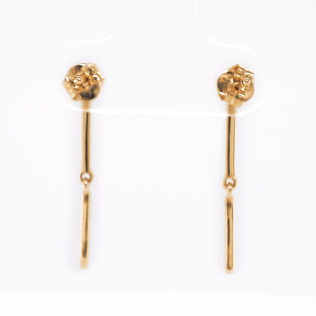 0.05 Cts White Diamond Earring in 14K Yellow Gold