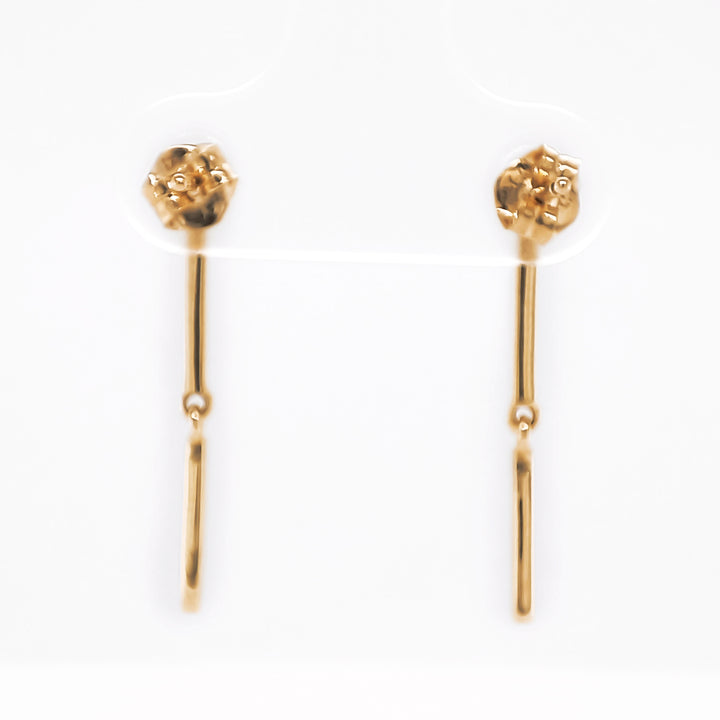 0.05 Cts White Diamond Earring in 14K Yellow Gold