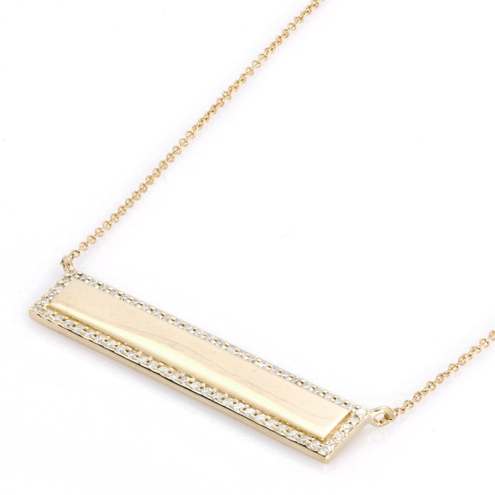 0.24 Cts White Diamond Necklace in 14K Yellow Gold