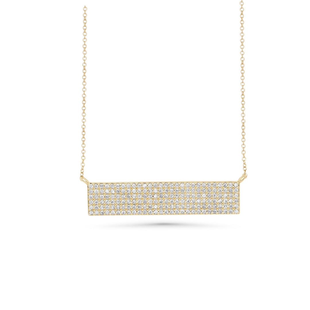 0.62 Cts White Diamond Necklace in 14K Yellow Gold