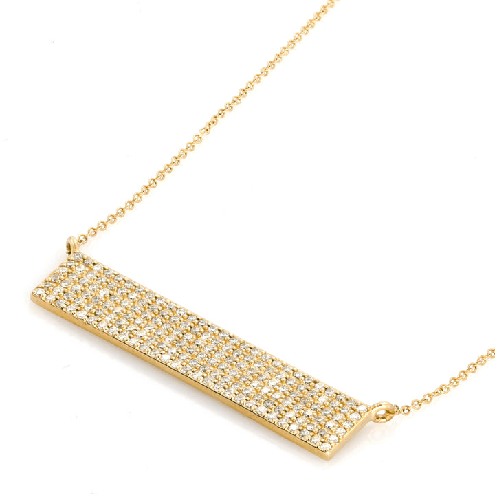 0.62 Cts White Diamond Necklace in 14K Yellow Gold
