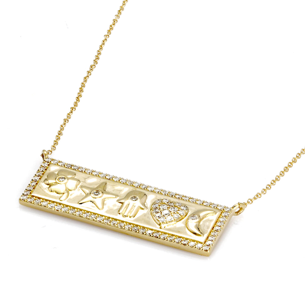 0.4 Cts White Diamond Necklace in 14K Yellow Gold
