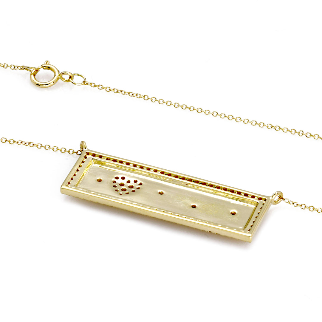 0.4 Cts White Diamond Necklace in 14K Yellow Gold