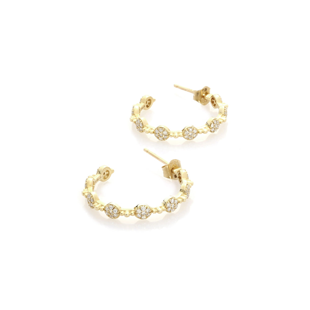 0.38 Cts White Diamond Earring in 14K Yellow Gold
