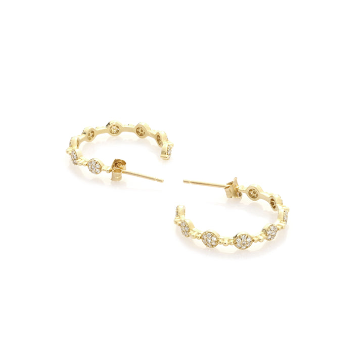 0.38 Cts White Diamond Earring in 14K Yellow Gold
