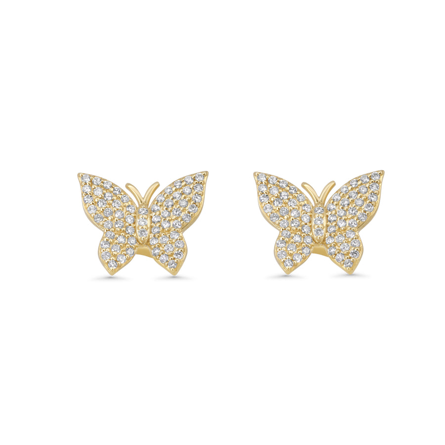 0.6 Cts White Diamond Earring in 14K Yellow Gold