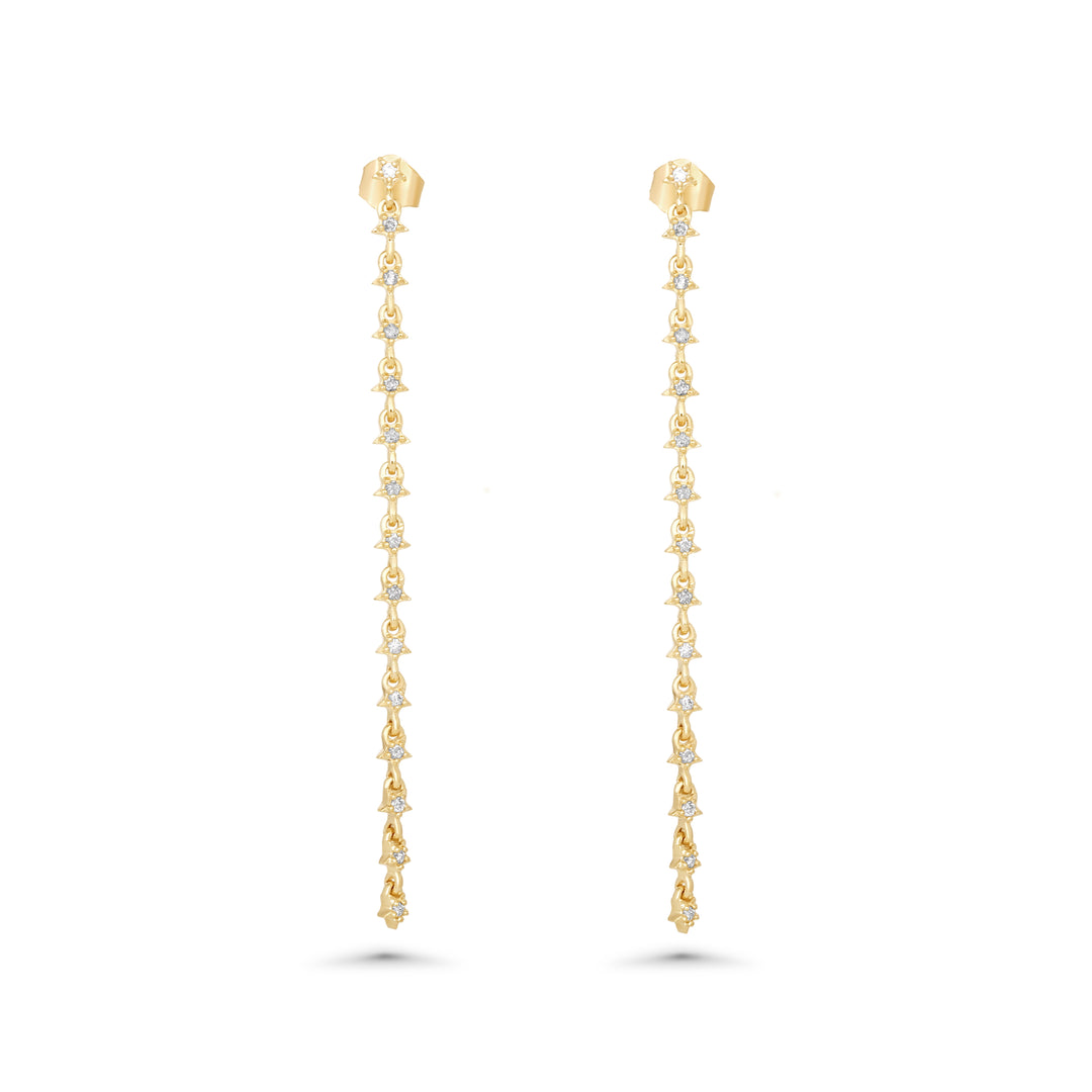 0.24 Cts White Diamond Earring in 14K Yellow Gold