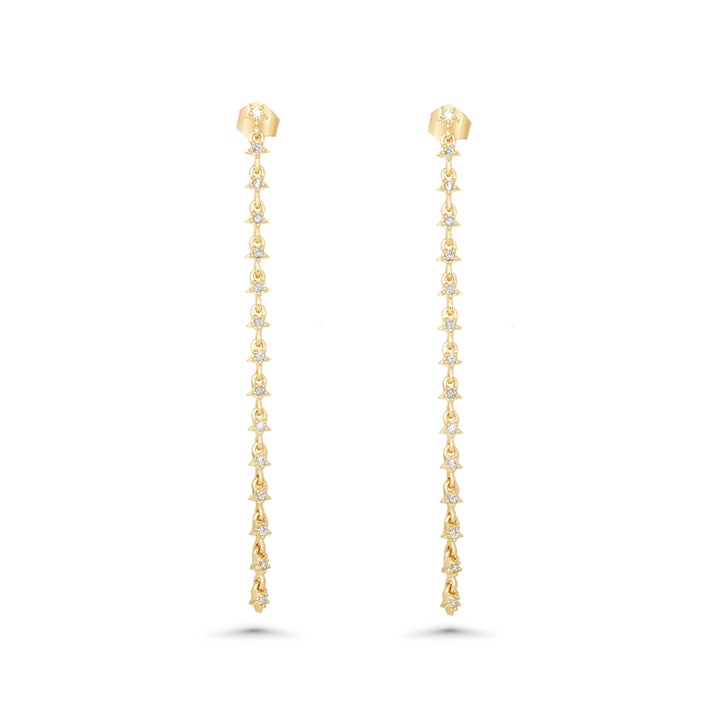 0.24 Cts White Diamond Earring in 14K Yellow Gold
