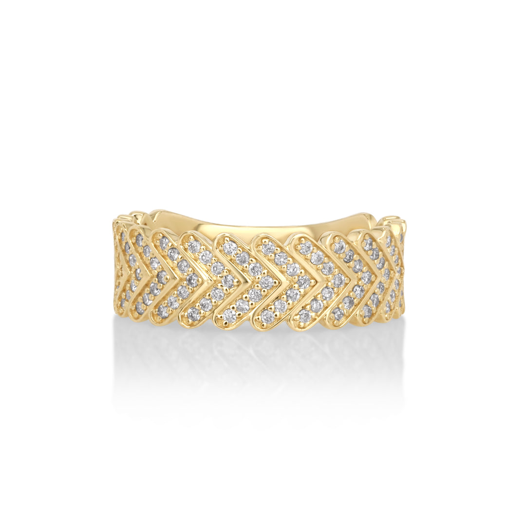 0.51 Cts White Diamond Ring in 14K Yellow Gold
