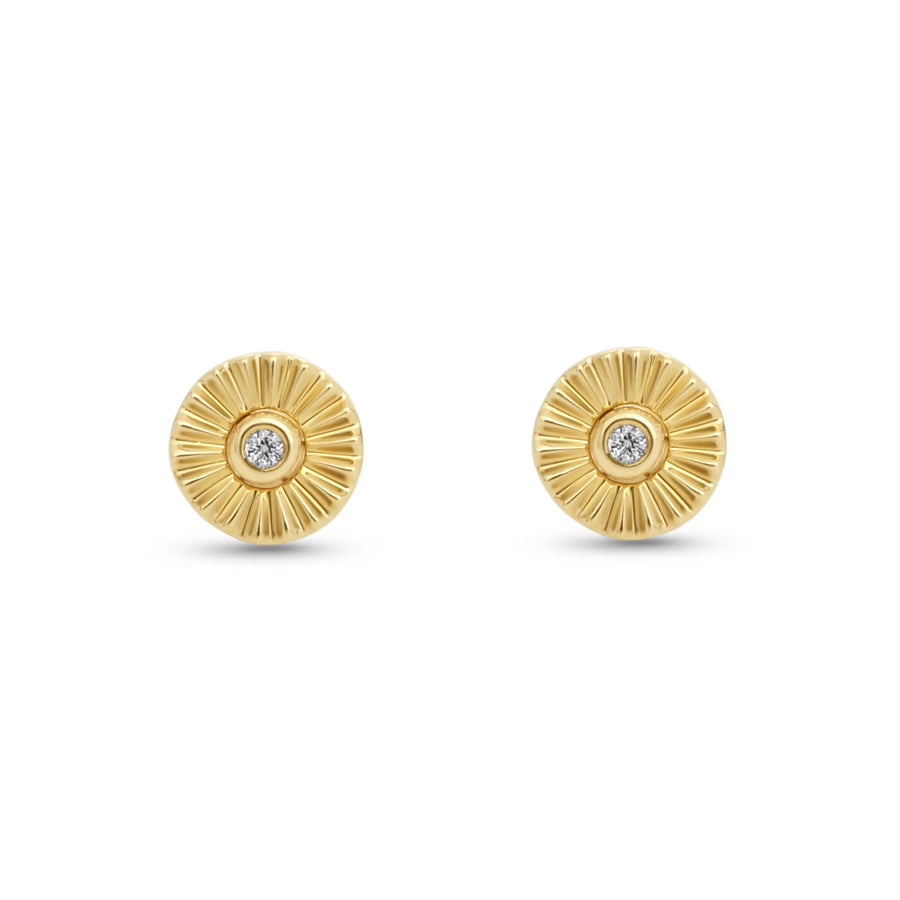 0.02 Cts White Diamond Earring in 14K Yellow Gold