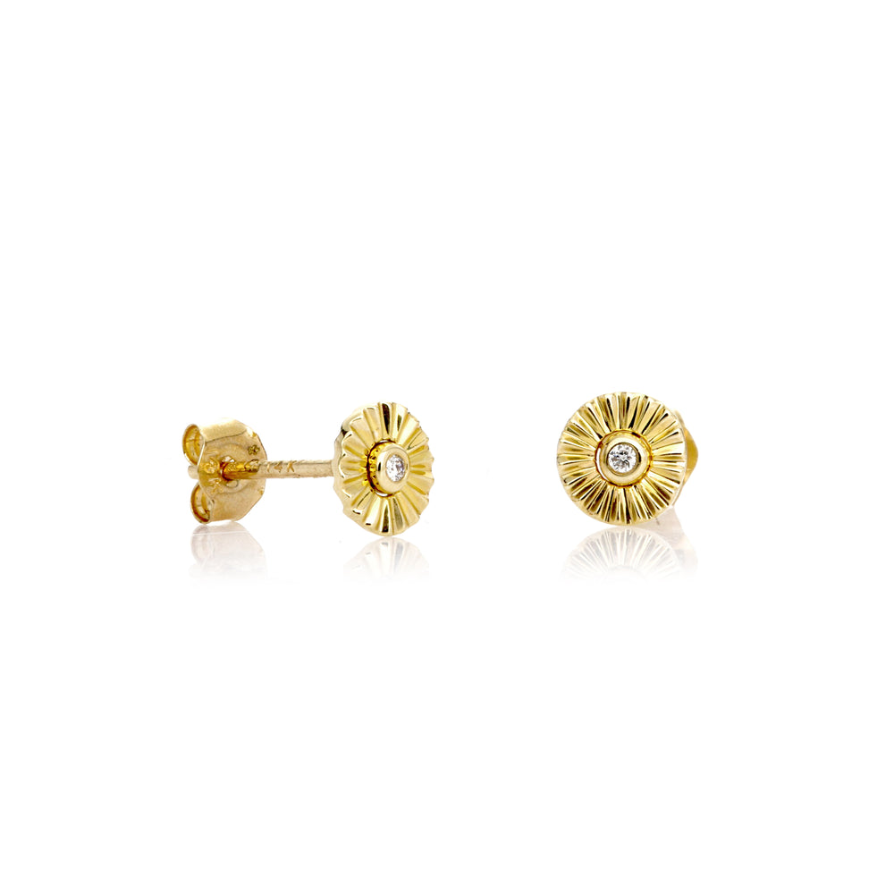 0.02 Cts White Diamond Earring in 14K Yellow Gold